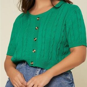 SHEIN CURVE PLUS KNIT BUTTON TOP